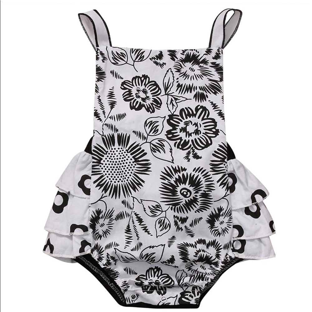 Infant Halter Backless Ruffled Romper 0-6 Months
